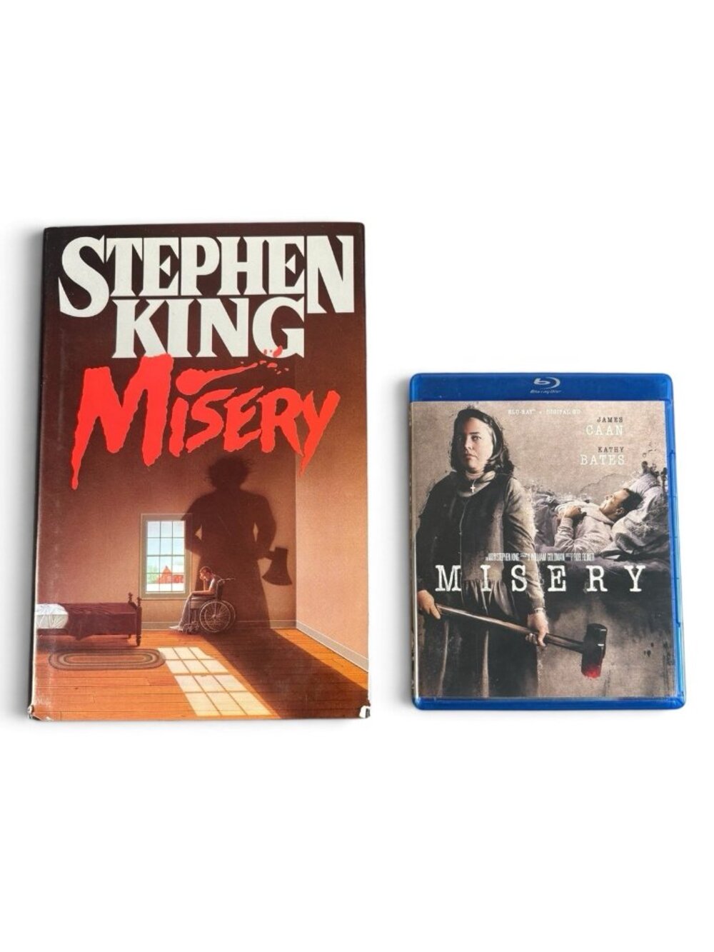 Stephen King Misery 1987 Viking Hardcover Book + Blu-ray Movie Set